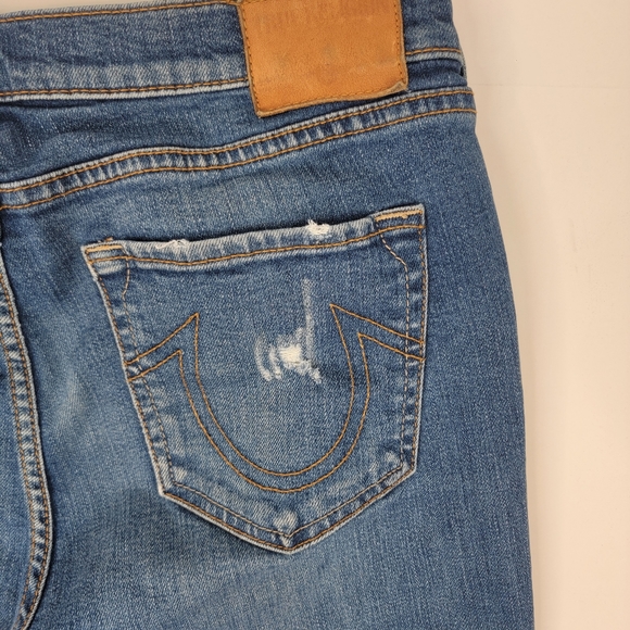 True Religion Sz 32 Bermuda Cut-Off Denim Shorts - Picture 10 of 11